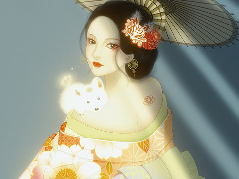 古风和风日式浓艳花魁美人
