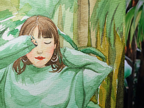 那個(gè)女孩（個(gè)人主頁-ZMTU0NjQ1OTI=） - 藝術(shù)插畫 - 站酷設(shè)計(jì)師機(jī)智的阿悅原創(chuàng)素材 - 站酷ZCOOL