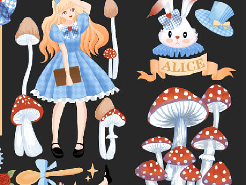 爱丽丝主题胶带稿