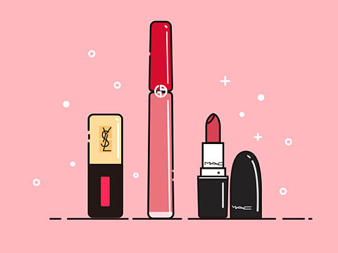 化妆品 口红 彩妆 mbe图标 绘画