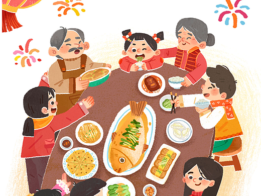 新春盒子插图(个人主页-ZNjg0MjQxMDQ=) - 绘本 - 站酷设计师舀稀粥原创素材 - 站酷ZCOOL