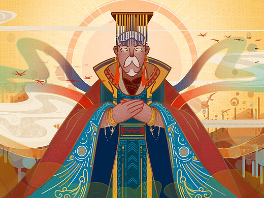 《古神绘》系列-昊天上帝（个人主页-ZMzI2NDMzNDA=） - 创作习作 - 站酷设计师鲸汐Whale原创素材 - 站酷ZCOOL