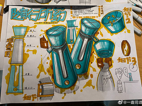 【工业设计手绘】老年人出行设计