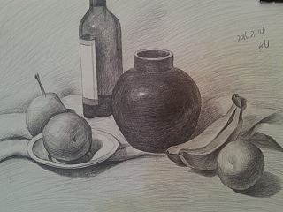 画室练习静物素描