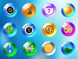 臨摹的 一組很干凈、時尚的 輕擬物app 主題圖標(biāo)