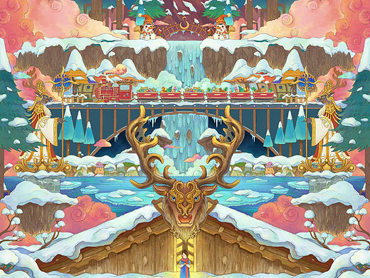 圣诞品宣插画
