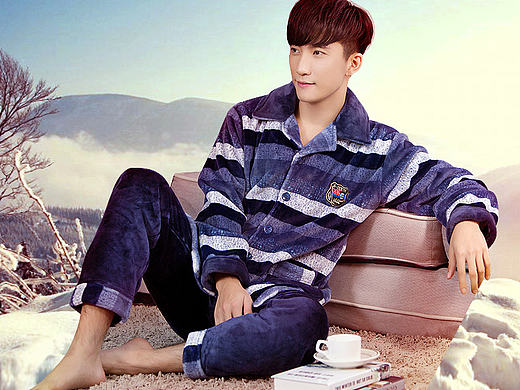 冬季家居服海报/法兰绒男士睡衣