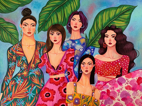 喜歡的女人們（個人主頁-ZNDI1MjA4MjA=） - 繪畫 - 站酷設(shè)計師畫畫的西子原創(chuàng)素材 - 站酷ZCOOL