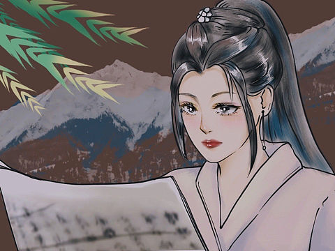 《清风明月佳人》系列插画