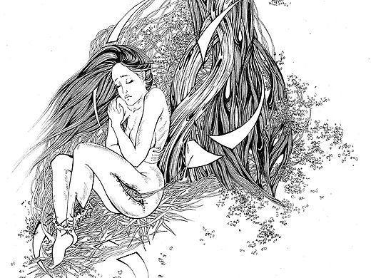 一些关于女性的黑白插画