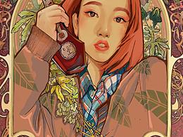 自畫像，愛酒的女孩