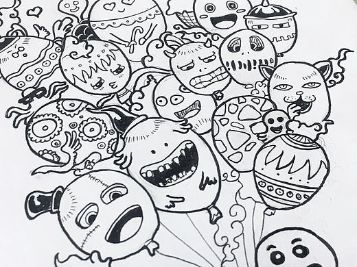 黑白线稿插画