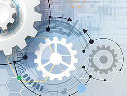 设计素材：简洁大方的齿轮PPT插图矢图素材