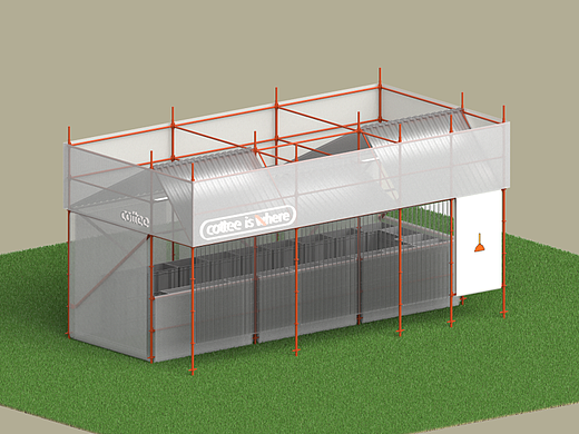 正在建造中的房子-咖啡节快闪建筑设计探索