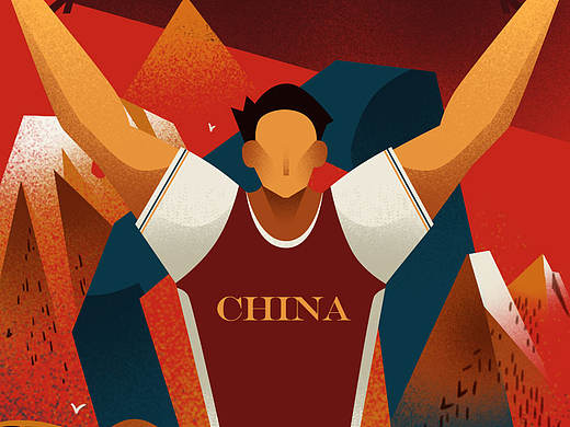 为奥运加油的小插画