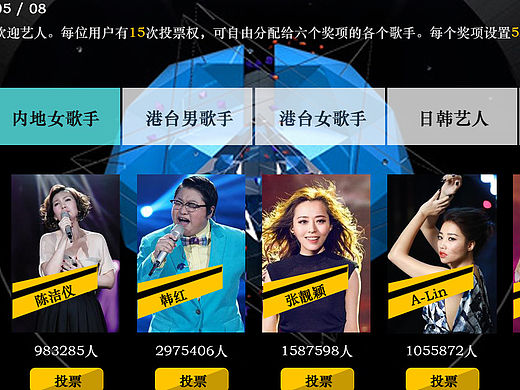 Ment音乐投票界面