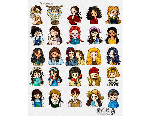 25张头像速写+上色汇总