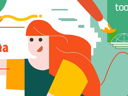 为公司墙面画得插画