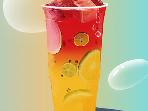 手绘 • 满满水果茶