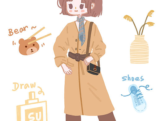 手帐贴纸插画