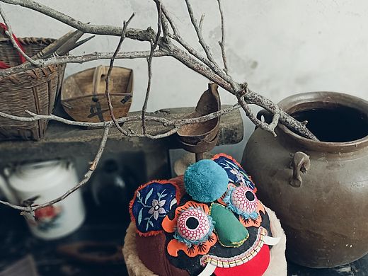 手工仿传统虎头+瓜皮帽