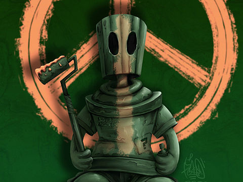 和平与爱涂鸦公仔