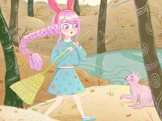 拿扫帚的女孩子