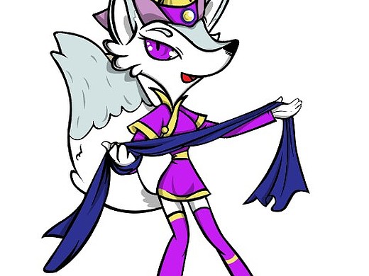 狼拟人,草原风格.