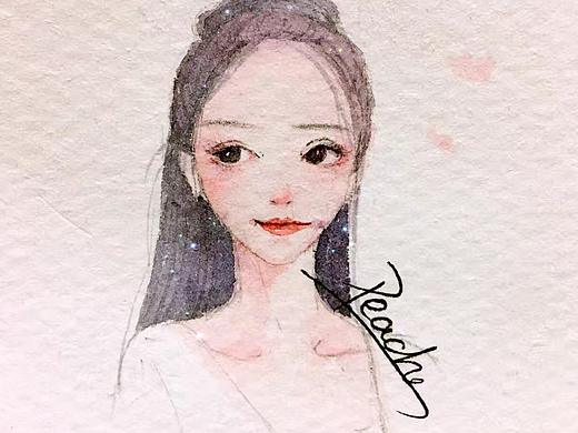 【指尖桃子】水彩手绘人物水彩插画