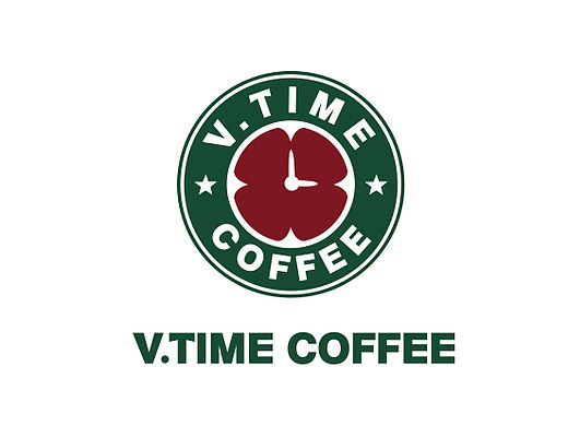 薇时光咖啡LOGO，V.TIME 品牌VI