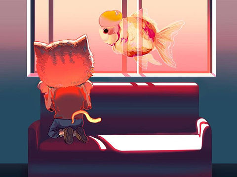插画练习:《偶遇》