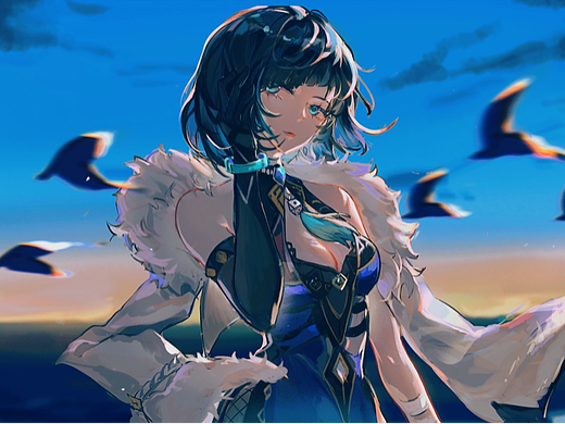 黄昏的邂逅-原神夜兰