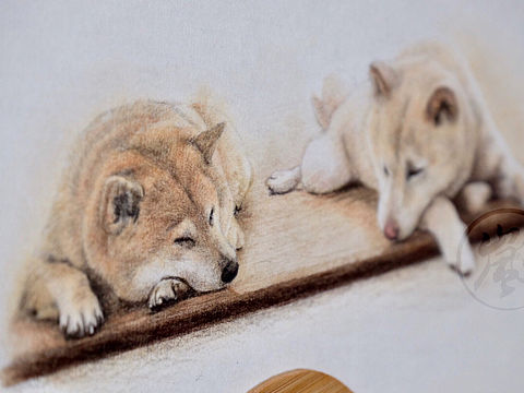 手绘纸扇——俩兄弟