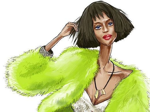 Chic BLACK girl in fresh Green!【时尚插画 by MaggieAi】