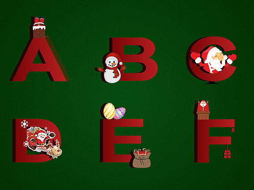 圣诞英文字体设计