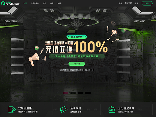 瑞云渲染农场，效果图云渲染3D渲染2022年终大促充一送一！