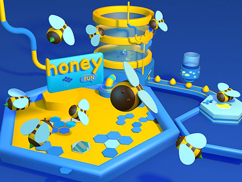 蜂蜜糖果 3D 动画场景建模