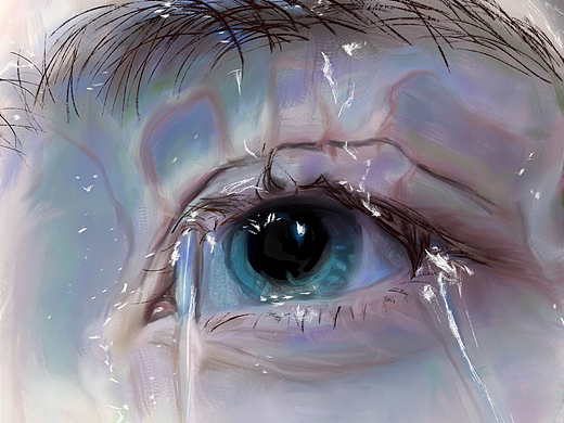 速涂写实厚涂人物肖像之细节眼睛插画练习