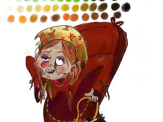 新人报到原创插画练习老太太铁匠家庭主妇不断更新学习