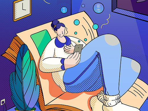 H5扁平插画(线性+噪点)