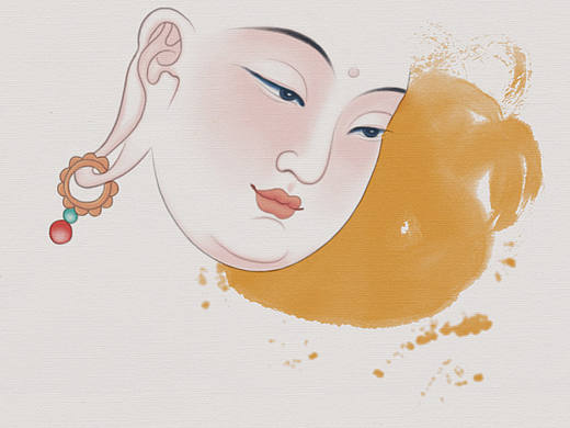 画一幅佛像，可做为手机桌面，屏保