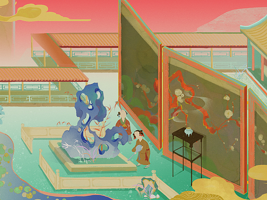 原創(chuàng)國風(fēng)插畫《宋風(fēng)雅集》（個人主頁-ZNjA0OTYzODA=） - 商業(yè)插畫 - 站酷設(shè)計師吃綠色蔬菜的福克原創(chuàng)素材 - 站酷ZCOOL