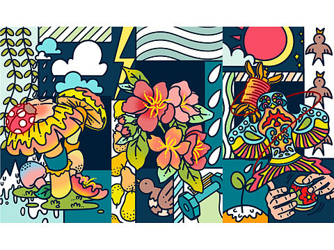 二十四节气插画|雨水 惊蛰 春分