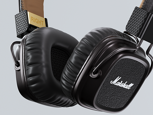 马歇尔耳机渲染练习