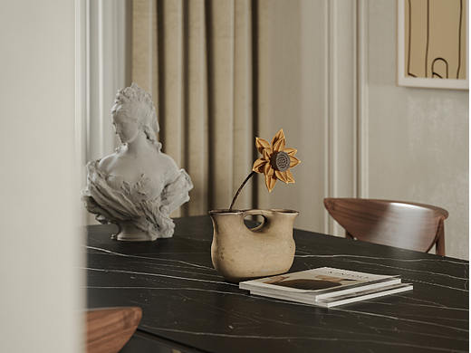 法式复古风客餐厅效果图