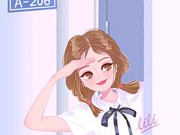 【学生时代】少女插画
