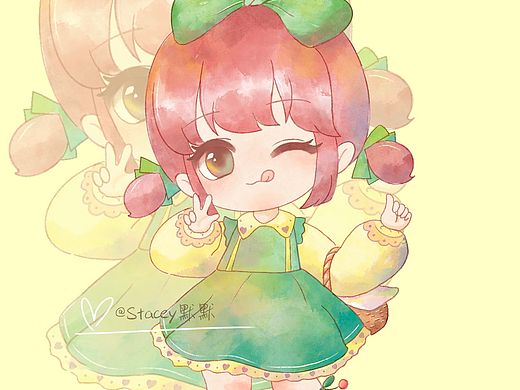 卡通Q版人物女孩立绘（个人主页-ZNTQyMjU0NTI=） - 创作习作 - 站酷设计师Stacey默默原创素材 - 站酷ZCOOL