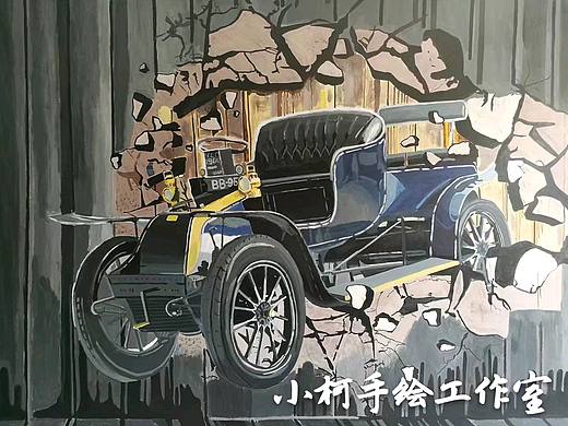 汽车改装中心手绘墙