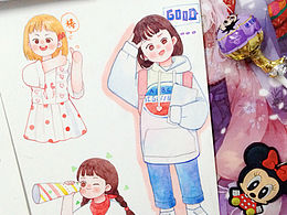 手繪水彩插畫作品