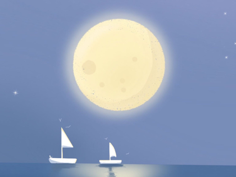 小白船背景图图片
